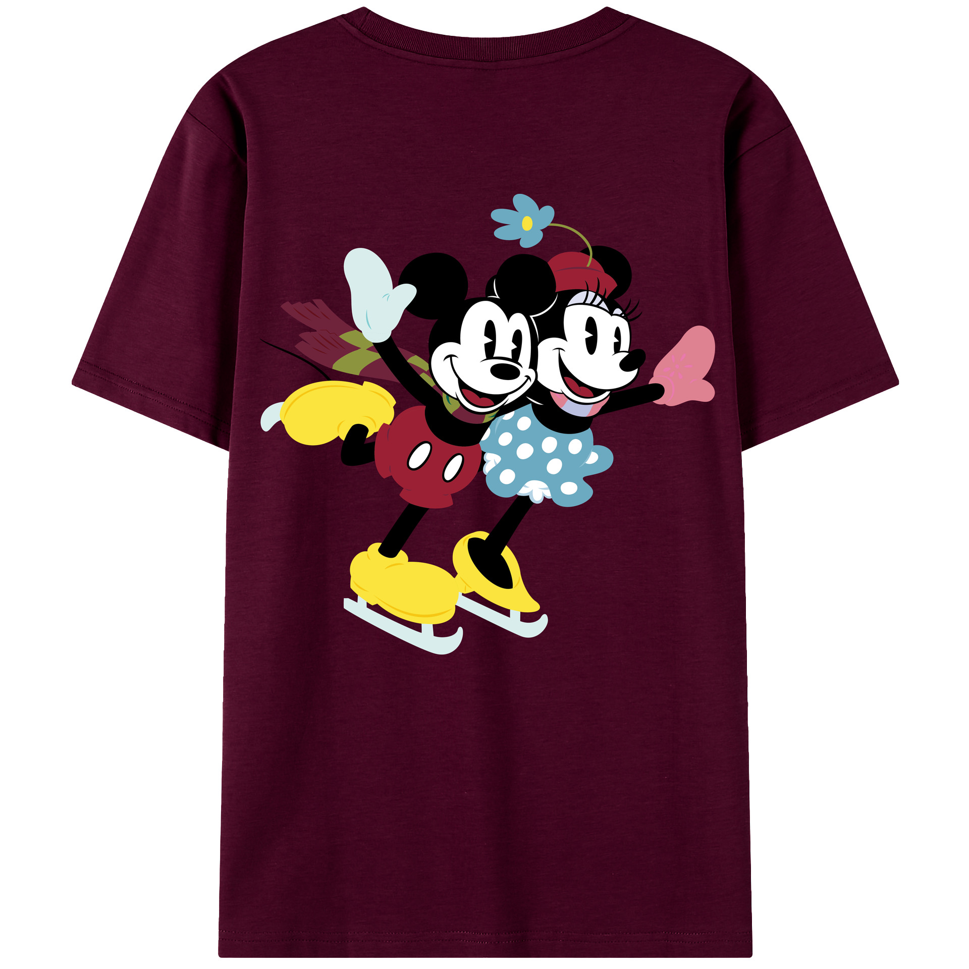 （画像用） ミッキーマウス Mickey Mouse レディース半袖Tシャツ(バックプリント)